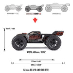 ARA8708T1 1/8 KRATON 6S BLX 4X4 EXtreme Bash Speed Monster Truck RTR, Black-Cars & Trucks-Mike's Hobby