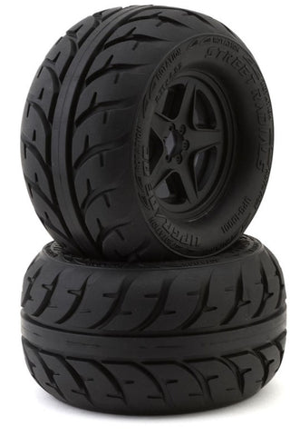 UPG10001 UpGrade RC Street Radials 2.8" Pre-Mounted On-Road Tires w/5-Star Wheels (2) (17mm/14mm/12mm Hex)-WHEELS AND TIRES-Mike's Hobby