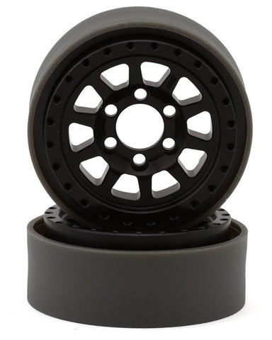 VPS08140 Vanquish Products Battle Born Sierra 1.9" Beadlock Crawler Wheels (Black) (2)-WHEELS AND TIRES-Mike's Hobby