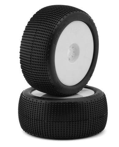 TZO-TZT402US-W TZO Tires 402 1/8 Truggy Pre-Glued Tire Set (White) (2) (Ultra Soft)-WHEELS AND TIRES-Mike's Hobby