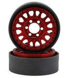 VPS07804 Vanquish Products KMC KM445 Impact 1.9" Beadlock Crawler Wheels (Red) (2)-WHEELS AND TIRES-Mike's Hobby