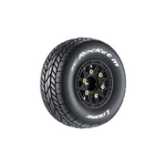 LOULT3228SB SC-Rocket M Oval Track 1/10 Short Course Tires, Soft, 12, 14 & 17mm Removable Hex on Black Rim (2)-WHEELS AND TIRES-Mike's Hobby