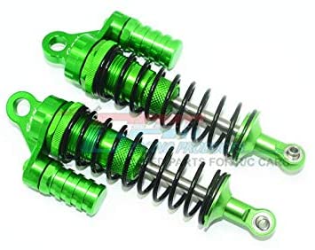 Aluminum Front L-Shape Shocks (132mm) - 1Pr Set Green-RC CAR PARTS-Mike's Hobby