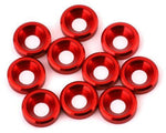 VForce Designs 3mm Countersunk Washers (Red) (10)-PARTS-Mike's Hobby