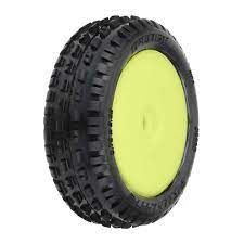 Wedge Carpet Tires MTD Yellow Mini-B Front-WHEELS AND TIRES-Mike's Hobby