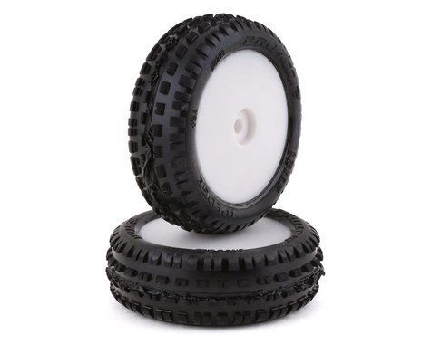 Wedge Carpet Tires MTD White Mini-B Front-WHEELS AND TIRES-Mike's Hobby