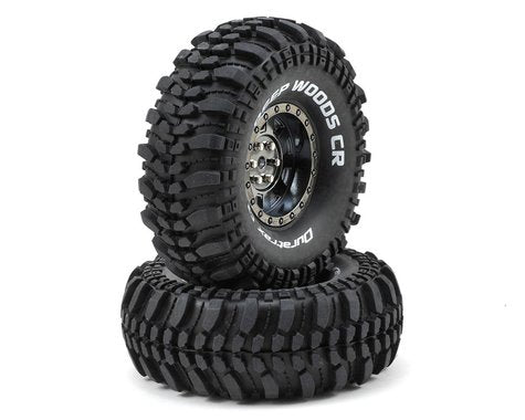 DuraTrax Deep Woods CR 1.9" Pre-Mounted Crawler Tires (2) (Black Chrome) (C3 - Super Soft)-WHEELS AND TIRES-Mike's Hobby